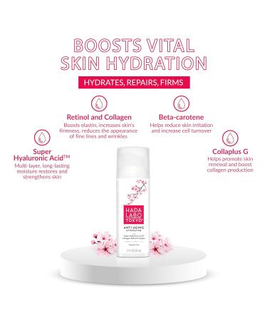 Hada Labo Tokyo Anti-Aging Hydrator 1.7 Fl. Oz | Super Hyaluronic Acid Collagen & Retinol Serum for Firmness & Elasticity - Fragrance Free - Buy Online on SooperMarket.com