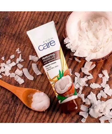 Buy 2 x Avon Care Restoring Moisture Hand Cream with Coconut Oil - 75 ml | Hydrating Hand Cream for Soft Skin | International Shipping Available - Buy Online on SooperMarket.com