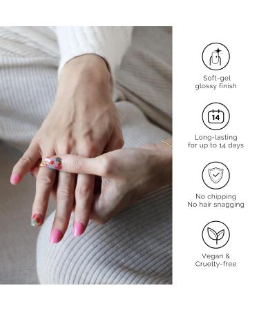 Buy Nailog UV Gel Nail Film - 20 Self-Adhesive Gel Strips with Spring Flowers - Salon Quality Manicure - International Shipping Available - Buy Online on SooperMarket.com