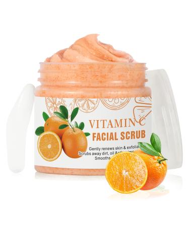 Vitamin C Facial Scrub & Facial Exfoliator  Deep Cleansing Exfoliating Face Scrub  Brightening Facial Scrub  Facial Scrub Exfoliator for Blackhead Improve Dark Spots Acne for All Skin Types - 3.25 Oz Yellow