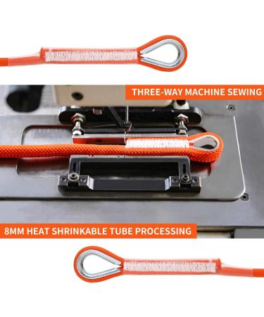 Enjohos 8mm Climbing Rope - Heavy-Duty Safety Rope with Screw Carabiner | 10m for Hiking Mountaineering Camping & Tree Climbing - 950kg Load Capacity (Orange) - Buy Online on SooperMarket.com
