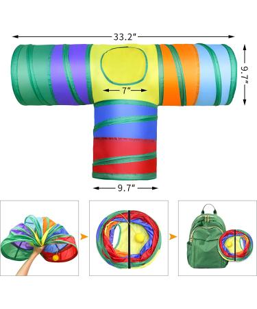 Malier Cat Toys Set Collapsible Tunnels, Interactive Feather Toy, Crinkle Balls, 3 Way Tube Indoor Cat & Kitten Play Set - Buy Online on SooperMarket.com