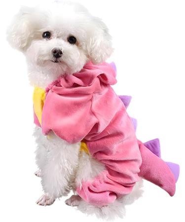 Delifur Dinosaur Dog Halloween Costume - Pink 2XL | Pet Dino Hoodie for Small & Medium Dogs - Buy Online on SooperMarket.com
