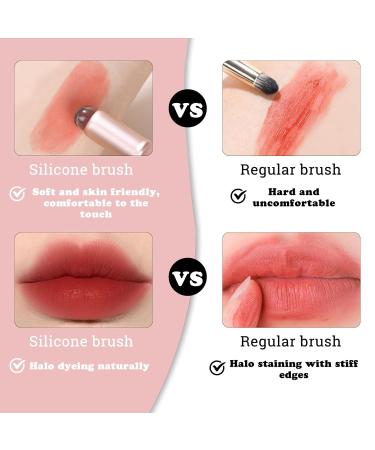 Silicone Lip Brush with Cover - Reusable Round Head Portable Brush for Lip Balm & Concealer - Perfect Gift for Her (Pink - Buy Online on SooperMarket.com