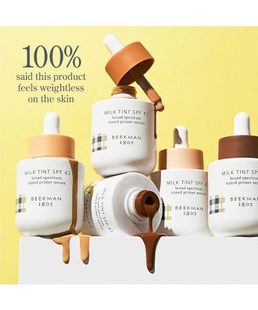 Beekman 1802 Milk Tint Face SPF 43 - Oxybenzone Free Tinted Mineral Sunscreen & Moisturizer for Sensitive Skin - Cruelty Free Makeup Primer - 1 oz - Buy Online on SooperMarket.com