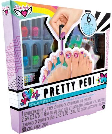 Fashion Angels Pretty Pedi Pedicure Kit for Girls - Kids Nail Spa Set with Polish, Stickers, Toe Separators, File, and Bath Bombs - Ages 8 - Buy Online on SooperMarket.com
