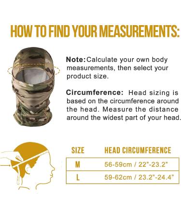 OneTigris Balaclava Face Mask - Full Head Wrap for Men & Women - Cooling Neck Gaiter for Motorcycle, Hiking, Cycling - Large Camo - Buy Online on SooperMarket.com