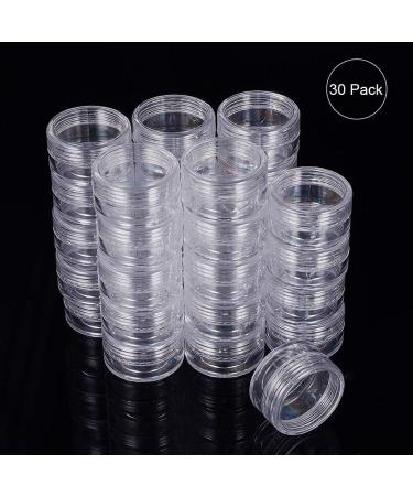 BENECREAT 30 Pack 15ml Round Clear Plastic Bead Jars with Screw Caps - Ideal for Beads Nail Art Glitter Makeup and Travel Cream - International Shipping Available - Buy Online on SooperMarket.com