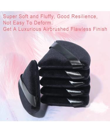 2 Pcs EVAOUXIU Triangle Powder Puff for Face Powder - Soft Plush Setting & Foundation Blender Sponge in Black - Buy Online on SooperMarket.com