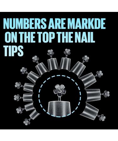 TOMICCA Short Coffin French Edge Nail Tips - 510pcs Half Cover False Nails | Natural Matte Acrylic Extension Tips | 15 Sizes for Salon Nails - Buy Online on SooperMarket.com