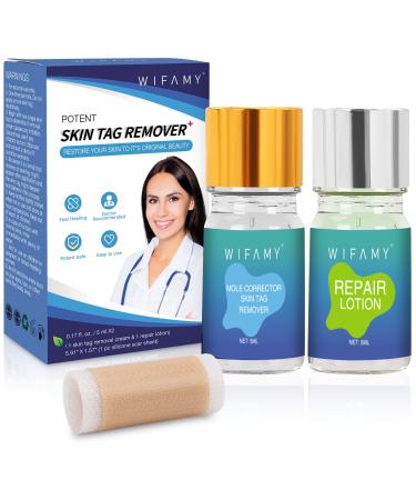 Skin Tag Remover, Mole Remover, Effectively Remove Moles & Skin Tags Without Leaving Scars, Skin Tag Removal, Skin Tag Remover & Repair Lotion Kit & Silicone Scar Sheet