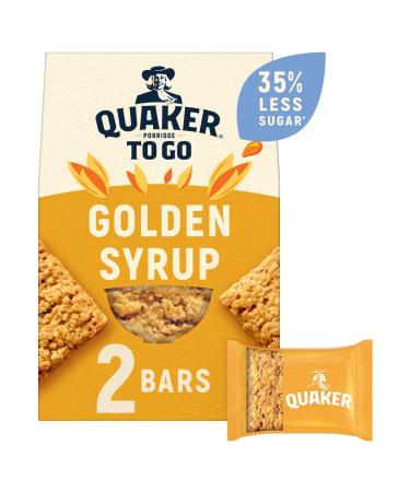Quaker Porridge To Go Breakfast Bar Golden Syrup 2 x 55 g (Case of 6) Golden Syrup 2 Count (Pack of 1)