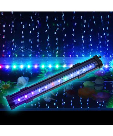 PULACO 2 Watt Aquarium Fish Tank Air Stone with Automatic Color Changing LED Light (Length -10" for Small Water Tanks) for Fish Tank Air Pump