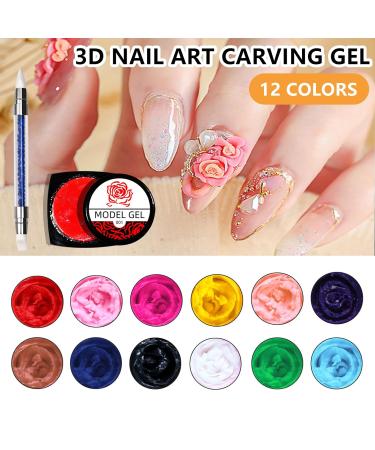 12 Colors Nail Sculpture Gel - Builder Gel & Blooming Gel for Stunning 3D Nail Art | DIY Nail Gel Kit - Buy Online on SooperMarket.com