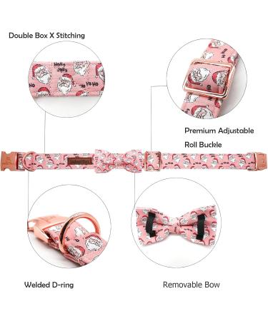 Shop Lionheart Glory Christmas Dog Collar - Adjustable Pink Soft Collars for Medium Dogs | Perfect Holiday Gift for Pet Girls | 1 Pack - Buy Online on SooperMarket.com