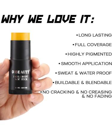 CCbeauty Yellow Face Paint Stick Face Painting Kit Non Toxic SFX Makeup For Simpsons Animal Halloween Costume Cosplay Oil Based Professional FX Body Paint For Adults Full Coverage Painting Foundation - Buy Online on SooperMarket.com