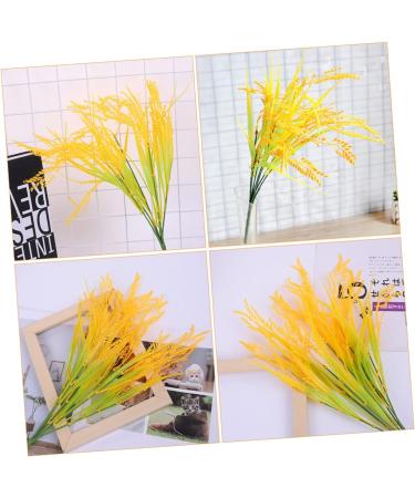 MAGICLULU 4pcs 7 Simulated Rice Bouquet of Flowers Artificial Vase Decor Wheat Sheaves for Decorating Natural Dried Flowers Dried Wheat Stalks Greenery Decor Straw Paddy Plastic - Buy Online on SooperMarket.com