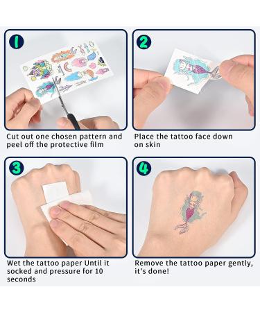 350+ Glow In The Dark Temporary Tattoos for Kids - Waterproof Luminous Fake Tattoo Sticker Assortment with Dinosaur, Unicorn, Mermaid, Space, Sea Animals - Boys and Girls - Buy Online on SooperMarket.com