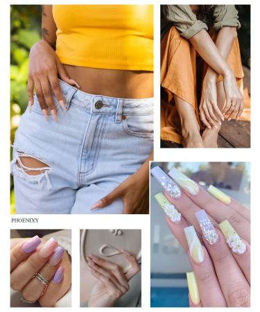 Phoenixy Poly Nail Gel Kit - 10 Colors Poly Extension Starter Set with Glossy & Matte Top Coat | Basic Manicure Tools | Gifts for Women - Buy Online on SooperMarket.com