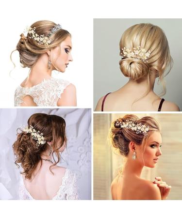 XZtimes Wedding Hair Clips Gold Leaf Bride Hair Pins Bridal - Pack of 3 - gold pin - Vintage - Buy Online on SooperMarket.com