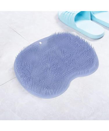 Hands-Free Foot & Back Scrubber for Shower - Multifunctional Body Brush with Suction Cup - Exfoliates, Massages, Non-Skid Mat (Blue) - Bathroom Scrubber - Buy Online on SooperMarket.com