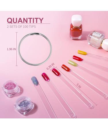 100PCS Transparent Nail Art Tips Swatch Sticks for Gel Polish Practice - DIY Christmas Gifts for Women - Buy Online on SooperMarket.com