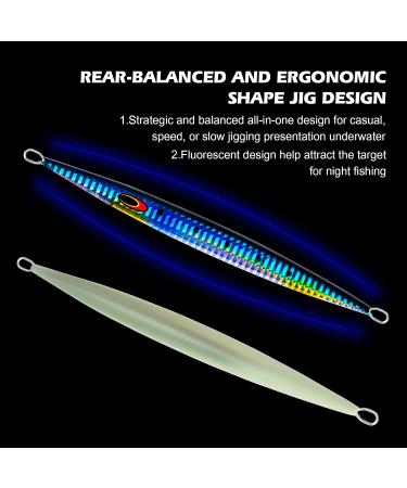 Goture Saltwater Jigs Vertical Slow Pitch with Glow Stick Lead - 3Pcs Set for Tuna Salmon Fishing - 80g-250g Options - Ideal Gift for Men - Buy Online on SooperMarket.com