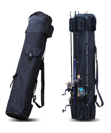Sougayilang Fishing Rod Case Organizer Pole Storage Bag Fishing Rod and Reel Organizer for Travel Gift for Father Boyfriend and Family Black-120cm/4ft