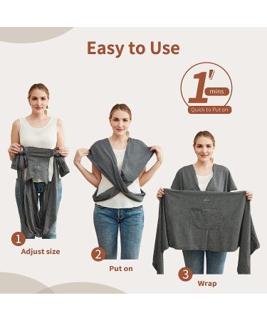 Baby Wraps Carrier | Breathable Hands-Free Sling for Newborn to Toddler | Adjustable Dark Grey Baby Carrier - Buy Online on SooperMarket.com