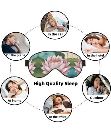 SSIMOO Lotus Flower Namaste Eye Mask - Breathable Soft Sleep Patch for Travel & Relaxation - Black - Buy Online on SooperMarket.com