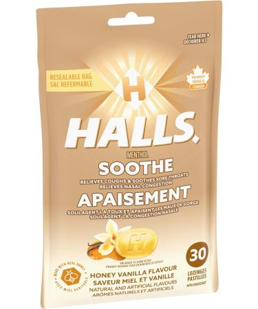 HALLS Honey Vanilla Flavour Cough Drops Throat Lozenges Sore Throat Relief Mentho-Lyptus 30 Lozenges Honey Vanilla 30 Count (Pack of 1) - Buy Online on SooperMarket.com