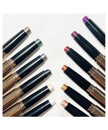 Cream Eyeshadow Stick 2-in-1 Eye Shadow Pencil Crayon with Smudger | Waterproof & Long-Lasting Eye Makeup | Midnight Black Blue Shimmer Eye Shadow Stick - Buy Online on SooperMarket.com