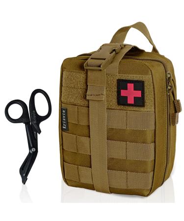 Crisis first help bag empty molle tactical edc ifak pouch suitable for outdoor first aid belt bag camping gadgets set EPA application bag travel pharmacy motorcycle khaki