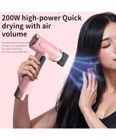 Hair Dryer with Diffuser Powerful Ionic Blow Dryer with 20W Plug for Fast Drying Travel Hair Blow Dryer Portable Rechargeable USB Cordless Hair Dryer for Home Dormitory (US) US Pinks - Buy Online on SooperMarket.com