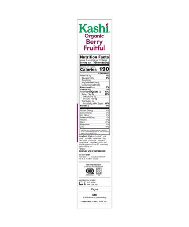 Kashi Breakfast Cereal  Vegan Protein  Organic Fiber Cereal  Berry Fruitful  15.6oz Box (1 Box) - Buy Online on SooperMarket.com