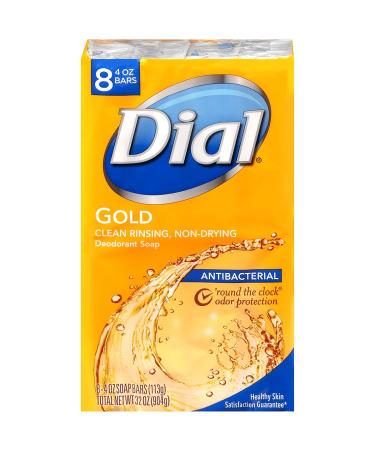 Dial Bar Soap Gold 4 Ounce 8 Count Anti-Bacterial