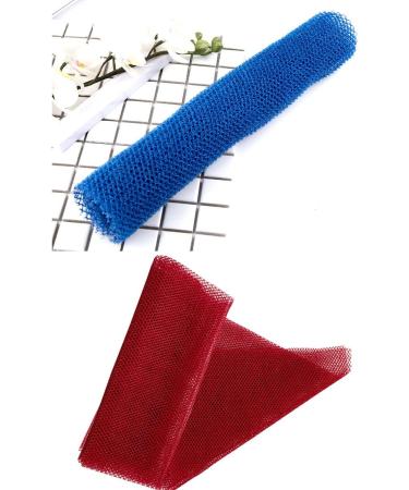 HONG 111 African Net Sponge Bathing Sponge  4 Pieces African Body Exfoliating Long Net Exfoliating Shower Body Scrubber Back Scrubber Skin Smoother for Daily Use (Blue Black) - Buy Online on SooperMarket.com