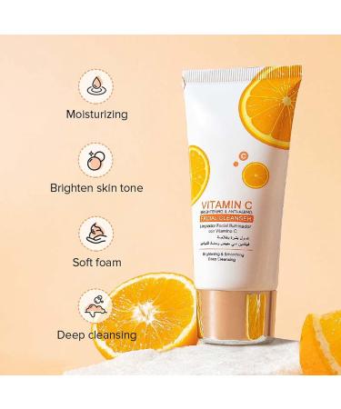 Vitamin C Facial Cleanser for Brightening & Hydrating | Gentle Face Wash for Dry & Sensitive Skin | Moisturizing Formula with Vitamin C for Natural Radiance - Buy Online on SooperMarket.com