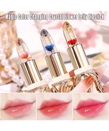 Crystal Flower PH Color Changing Lip Balm | Luxury Mood Lipstick & Nourishing Gloss - Long Lasting Jelly Flower Formula - Buy Online on SooperMarket.com