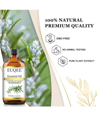 EUQEE Rosemary Essential Oil 118ml Pure Rosemary Oil for Hair Growth Natural Aromatherapy Essential Oil Natural Essential Oils for Diffusers for Home Humidifier Relax Rosemary 118 ml (Pack of 1) - Buy Online on SooperMarket.com