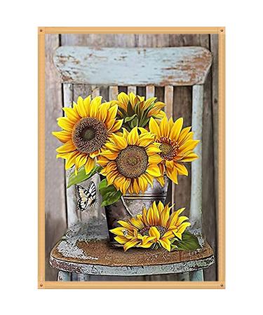 VIGEGU Flowers Cross Stitch Kits-Stamped Cross Stitch Kits for Beginners Adults Counted Cross Stitch Kits 11CT DIY Embroidery Needlepoint Kits Home Decor 12x16inch