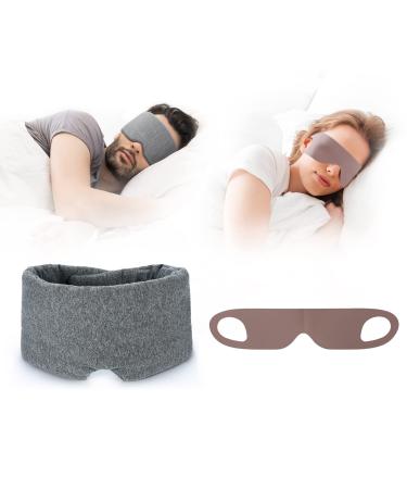FRESHME Sleep Mask - Side Sleeper Comfy Blindfold Eye Mask for Sleeping Adjustable Blockout Eye Shade Blinder Cover Lightweight Breathable Eye Cover for Nap Travel Yoga Women Men