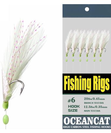 Saltwater Fishing Rigs with Feather & Fish Skin Hooks - 10 Packs - Buy Online on SooperMarket.com
