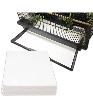 QXHOME 100 Sheets Bird Cage Liner Paper Disposable Non-Woven Large Size Absorbent Liners Bird Cage Paper Liners Pet Animal Cages Cushion Tray Birds Critter Canary Finch Macaw Parakeet Parrot 21.3x15inch