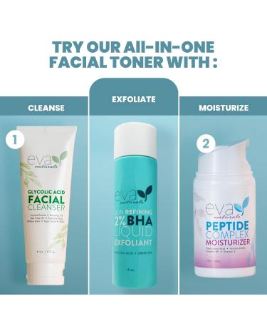 Eva Naturals 2% BHA Salicylic Acid Exfoliant for Blackheads & Pores - Face Exfoliator for Wrinkles & Glow | Hydrate & Brighten - 4 oz - Buy Online on SooperMarket.com