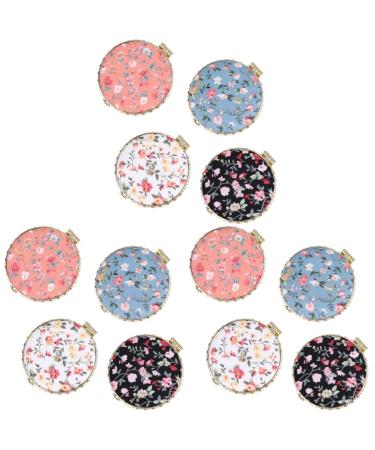 FRCOLOR 12pcs Desktop Floral Mirror Purses Women Purse Double- Sided ETO Et Ps Mp Ls Makeup Woman Sided Girls Clasp Portable Gift Travel Dole- ed Vanity Mini Beauty for Double- Foldable