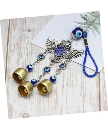 OSALADI Turkish Eye Wall Hanging 3 pcs Delicate Owl Bell Pendant Creative Wall Ornament Unique Home Pendant Bluex3pcs 25x6.8cmx3pcs - Buy Online on SooperMarket.com