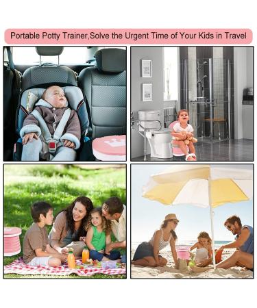 Kids Portable Folding Toilet Seat - Foldable Potty Chair for Boys & Girls | Toddler Potty Training Seat (Pink) - Buy Online on SooperMarket.com