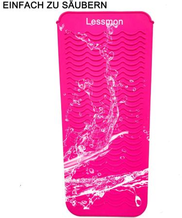Heat-Resistant Silicone Mat Bag for Hot Hair Tools | Curly Bars & Straighteners | Pink 28.5cm x 14cm - Buy Online on SooperMarket.com