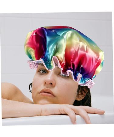 3-Piece FRCOLOR Double-Layer Satin Shower Cap Set for Women - Water-Proof, Breathable & Stylish Hair Protection - Buy Online on SooperMarket.com